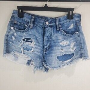American Eagle medium wash vintage hi rid festival jean shorts size 4 nwot